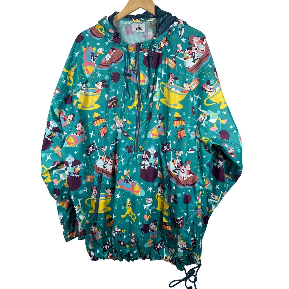 Disney Parks Mickey Mouse Play in the Park Windbreaker Teal XXL